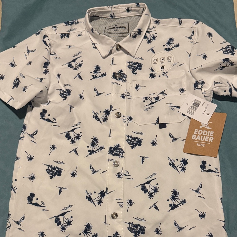 Eddie Bauer White and Blue kids Shirt
